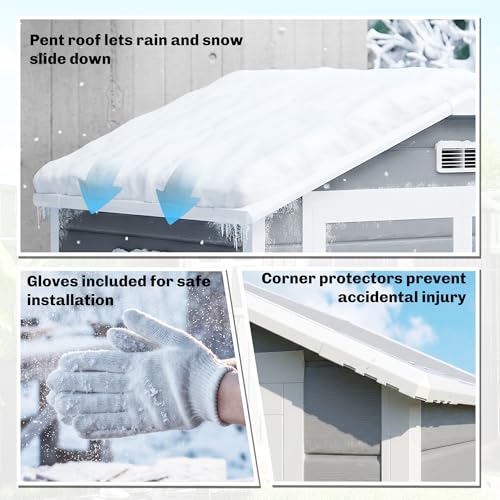 6' x 4.5' Outdoor Storage Shed Waterproof Resin with Floor Gray