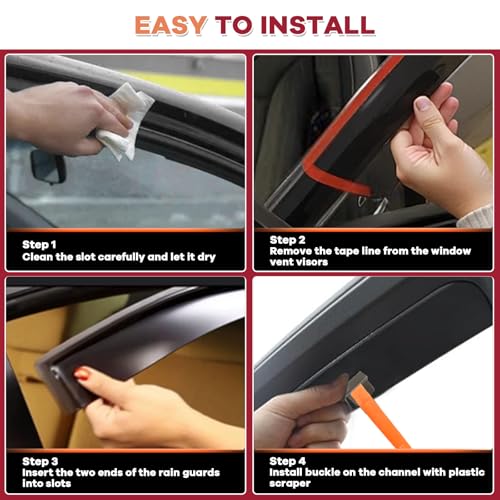 in Channel Window Rain Guards Fit for 2017 (4 Count)