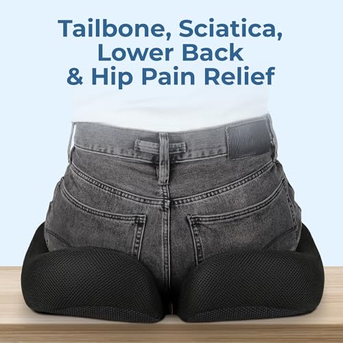 Seat Cushion Memory Foam Chair Cushion for Tailbone Pain Relief