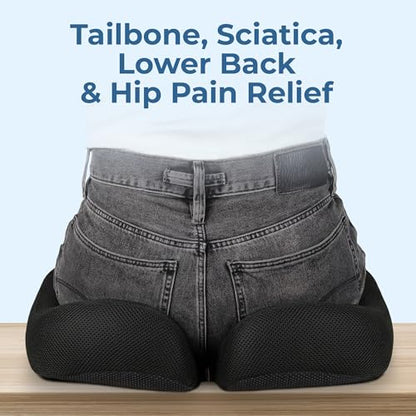 Seat Cushion Memory Foam Chair Cushion for Tailbone Pain Relief