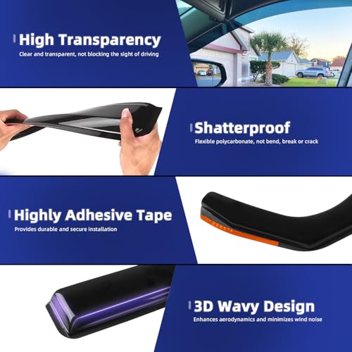 in Channel Rain Guards Fit for Volkswagen Golf MK6 Hatchback 2010 (4 Count)