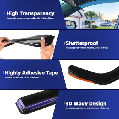 in Channel Rain Guards Fit for Volkswagen Golf MK6 Hatchback 2010 (4 Count)
