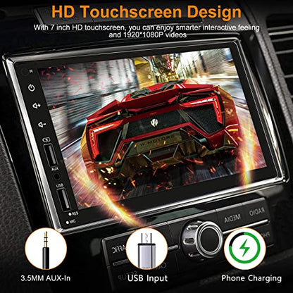 Wireless Carplay Double Din Car Stereo with Android Auto