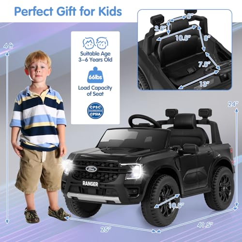 Ride On Car 12V Licensed Ford Ranger Electric Vehicle for Kids