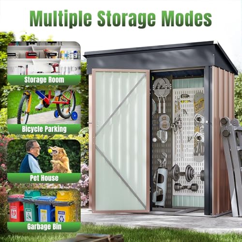 5x3 FT Shed Outdoor Storage Shed with Base