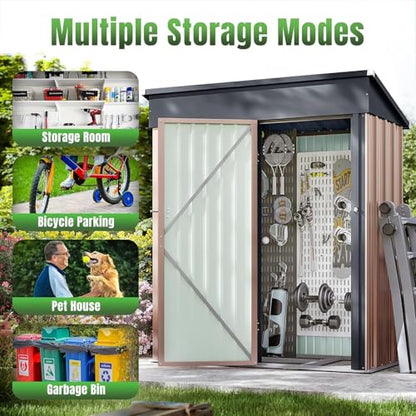 5x3 FT Shed Outdoor Storage Shed with Base