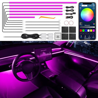 Acrylic Interior Car LED Strip Light with Wireless APP