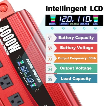 4000W Power Inverter 12V to 110V