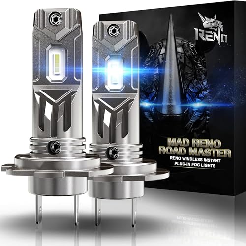 H7 Bulb H7 Fog Light 6500K White Fanless In Line Auxiliary Fog Bulbs Plug and Play (2 Count)