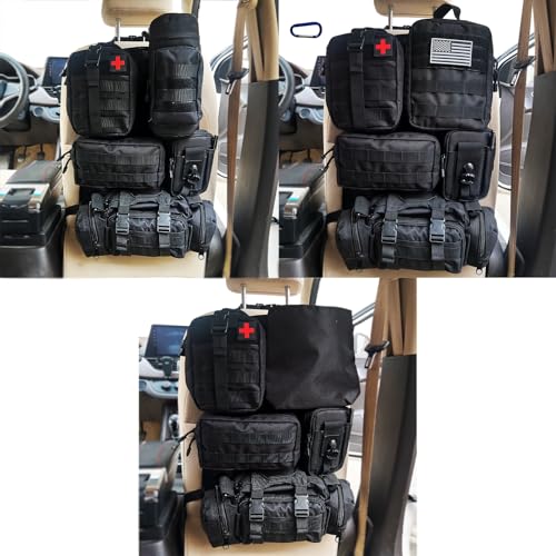 7 PACK Tactical Seat back organizer Truck organizer With 6 Detachable Pouches Universal For Car Truck Ford Jeep Military