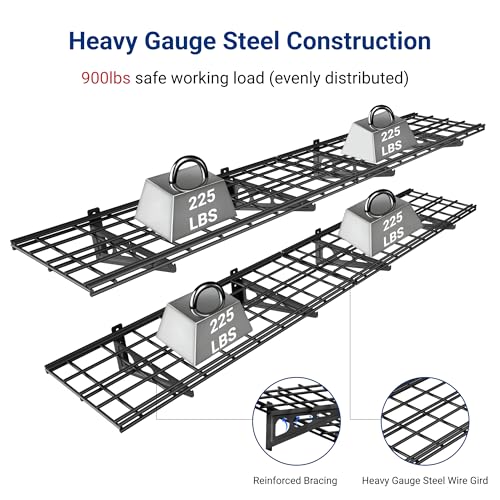 12-inch-by-72-inch Wall Shelf Garage Storage Rack Wall Mounted Floating Shelves,1x6ft,Black, 2-Pack, Classic Series (2 Count)