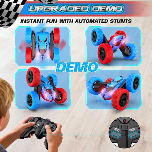 Red Blue RC Stunt Car for Boys Girls