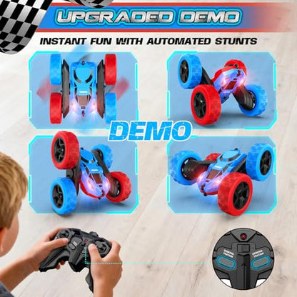 Red Blue RC Stunt Car for Boys Girls