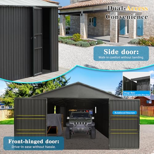 Domi 12x20FT Outdoor Garage Metal Shed