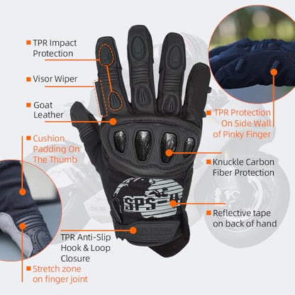 SPS 4 Winter Unisex Touchscreen Road Racing Motorcycle MTB Sports Gloves Also fit BMX MX ATV Mountain Bike Bicycle Cycling Off
