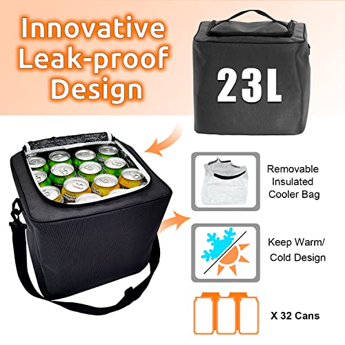 Collapsible Trunk Organizer with Insulated Leakproof Cooler Bag