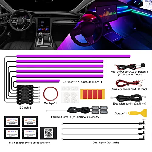 Acrylic Interior Car LED Strip Light with Wireless APP