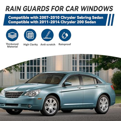 4pcs Window Visors Rain Guards for 2007 (4 Count)