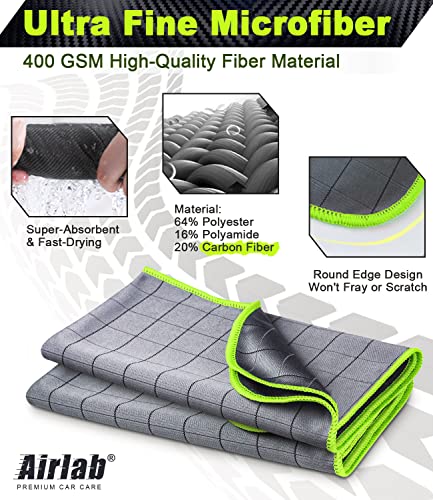 Carbon Microfiber Towels for Car Glass Window Polishing (2 Count)