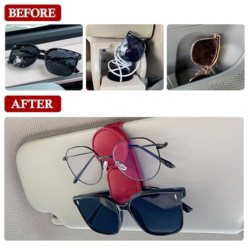 2 Pack Sunglasses Holder for Car Visor