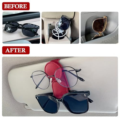 2 Pack Sunglasses Holder for Car Visor