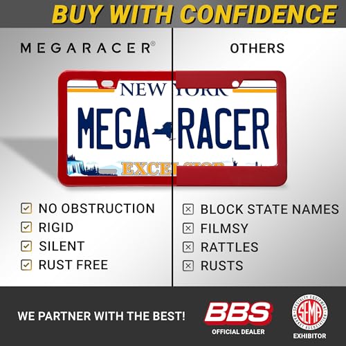 Premium Slim Gloss Red License Plate Frame