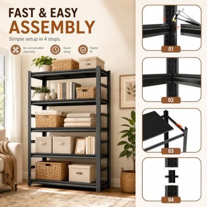 Heavy Duty Metal Bookshelf Adjustable Storage Shelving Unit for Home Office