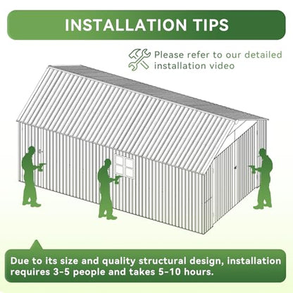 12'x20' Carport Shed Outdoor Metal Storage Sheds