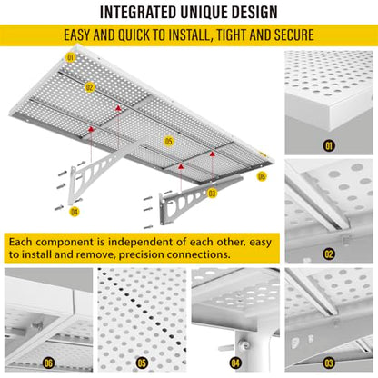 2 Pack 1.64x4ft Adjustable Garage Wall Shelving 560lbs Load Capacity Heavy Duty Wall Mounted Storage Shelf Metal Floating Shelves for Garage (2 Count)