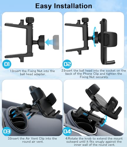 Round Vent Car Phone Holder for Jeep Wrangler JL