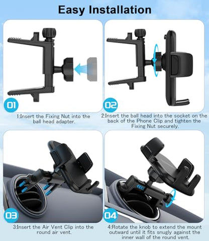 Round Vent Car Phone Holder for Jeep Wrangler JL