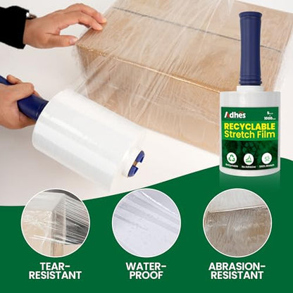 Adhes Recyclable Stretch Wrap Film 5 Inch x 1000 Feet (2 Count)