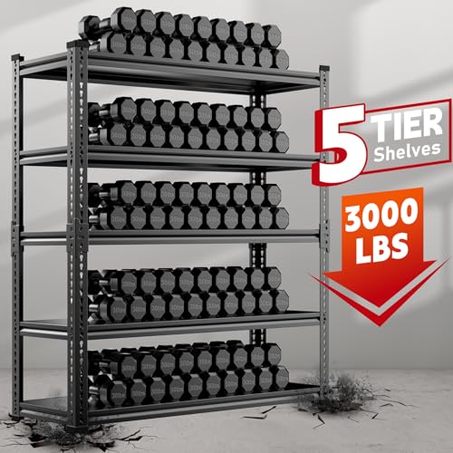 5 Tier 3000 lbs Heavy Duty Metal Garage Shelf (5 Count)