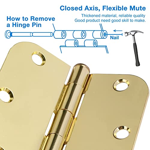 Rounded Door Hinges 3.5" X 3 1