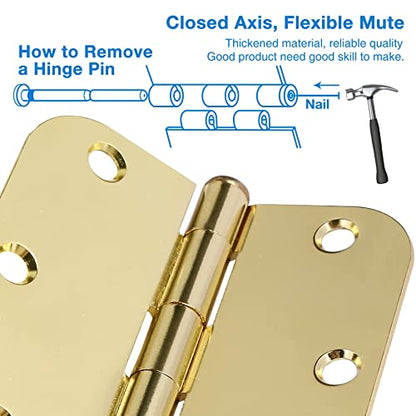 Rounded Door Hinges 3.5" X 3 1 (30 Count)
