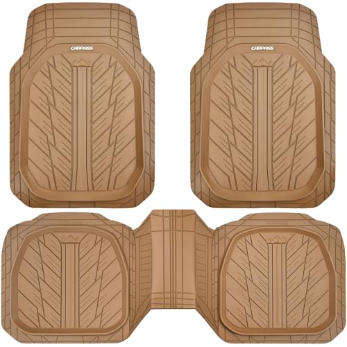 Tire Tread DeepDish Rubber Floor Mats for car Heavy Duty car mats All Weather (4 Count)
