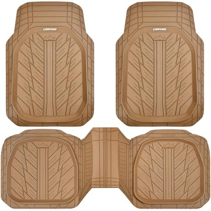 Tire Tread DeepDish Rubber Floor Mats for car Heavy Duty car mats All Weather (4 Count)
