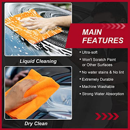 200 Pcs Microfiber Cleaning Cloth 16x16 Inch Microfiber Towels for Car Ultra Absorbent Cleaning Rags Reusable Lint Free Streak Free Detailing Towel for Car Washing Drying Dusting