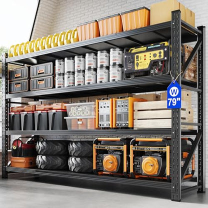 79" W Metal Garage Storage Shelves (4 Count)