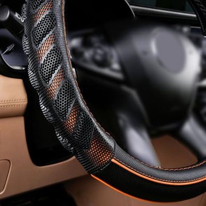 car Steering Wheel Cover Faux Leather Massage Universal fit 3D Honeycomb Hole Anti