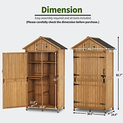 Large Outdoor Storage Cabinet with 3 Adjustable Shelves