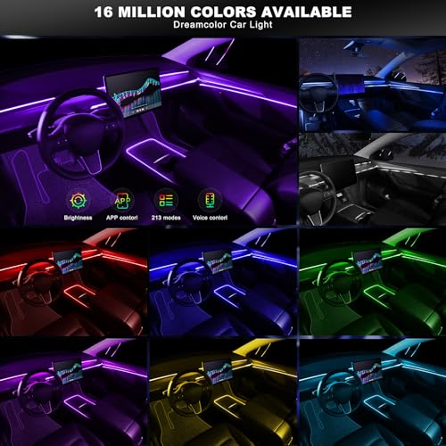 Acrylic Interior Car LED Strip Light with Wireless APP
