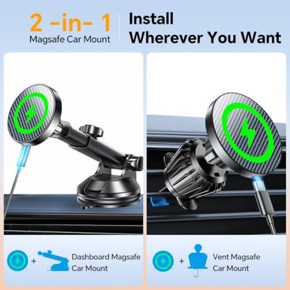 15W Magsafe Car Mount Charger Magnetic Phone Holders for Your Car