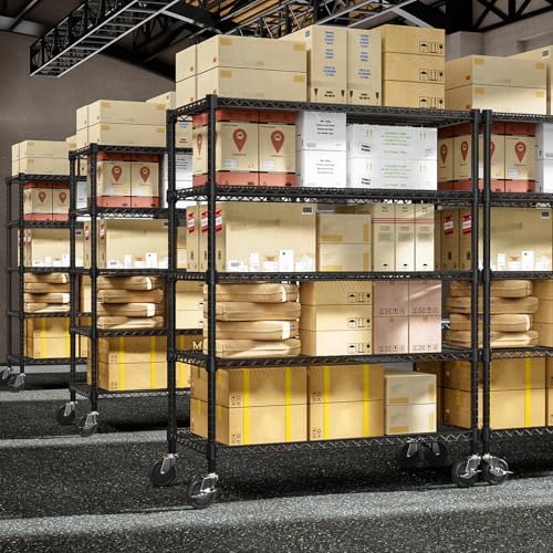 53" W Garage Shelving 5 Tier Industrial 2200LBS Metal Shelving Units for Commercial
