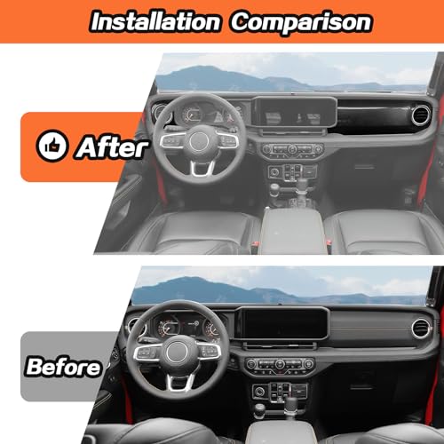 2pcs for 2024+ Jeep Wrangler JL Interior Accessories Center Console Dash Panel Cover Trim