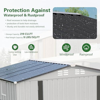 8x6 FT Outdoor Storage Shed with Windows