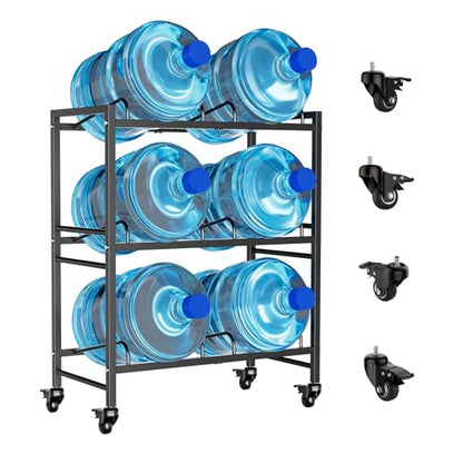 Heavy Duty 3 Tiers Water Rack Double Row with 4 Wheels
