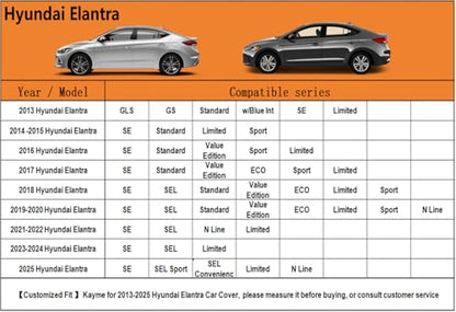 6 Layers Waterproof Car Cover for Hyundai Elantra 2006