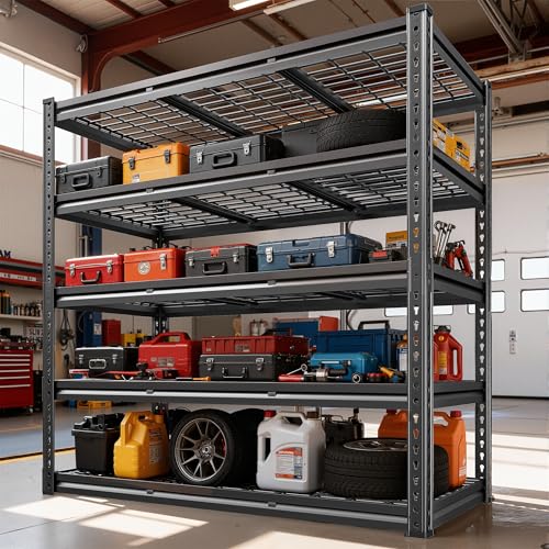 5 Tier Heavy Duty Storage Shelves for Garage Basement Warehouse