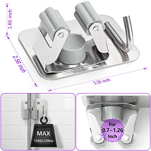 Broom Holder Wall Mount Screw Drilling (4 Count)